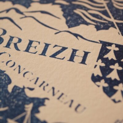 4 ESTAMPE Carte du Monde Celtique 30x40 cm