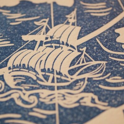 5 ESTAMPE Carte du Monde Celtique 30x40 cm