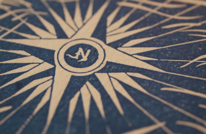 7 ESTAMPE Carte du Monde Celtique 30x40 cm