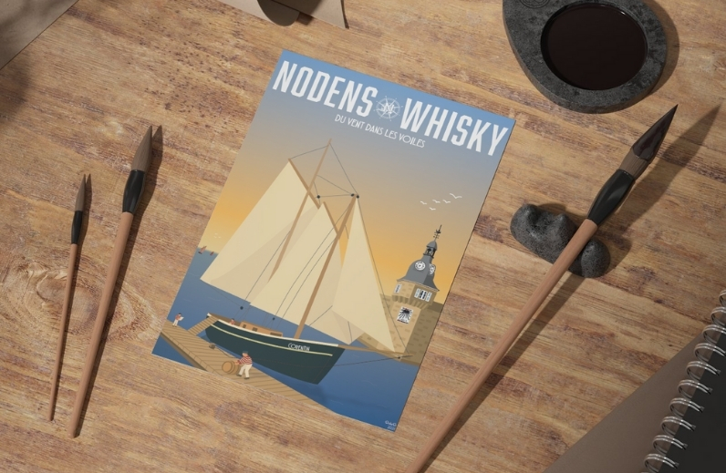 12 AFFICHE Nodens Whisky Inspiration Marine 29,7x42 cm